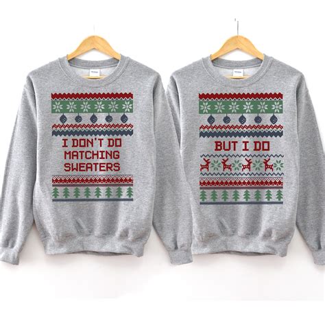 Couples Christmas Sweater Matching Sweaters Couples Ugly Etsy