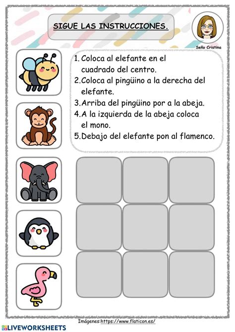 Seguimiento De Instrucciones Ficha Interactiva Flashcards For Kids