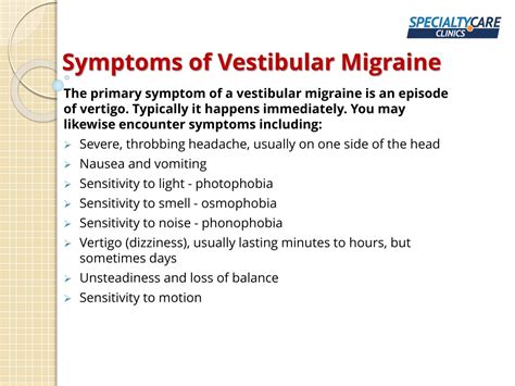 Ppt Vestibular Migraine Causes Symptoms And Treatment Powerpoint