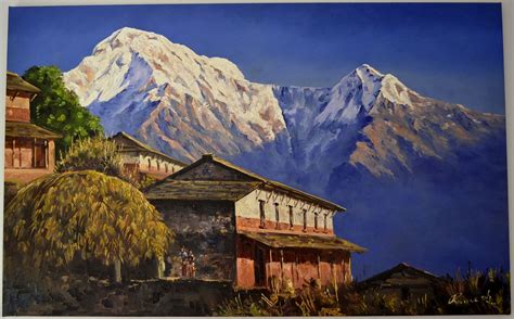 Paintings From Nepal Nepalese Landscape Landscape Paintings