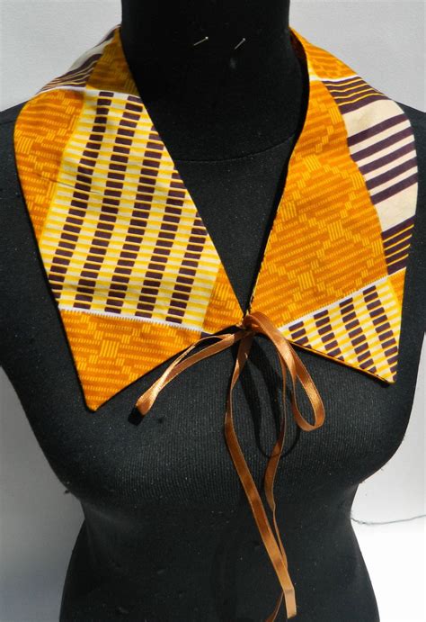 African Print Detachable Collar In African Kente Print African Print