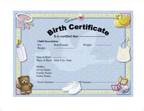 As this is just for fun, we recommend you still practice good privacy measures and not necessarily post your actual birthplace, maiden name, fingerprints, retinal scans, etc. 036 Birth Certificate Template Word Blank Mockup Rare ...