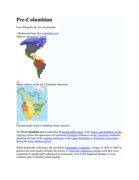 Cultural Areals Of Pre Columbian North America