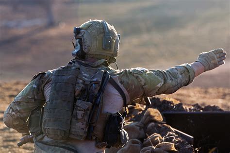 An Army Ranger Directs Fire At Designated Targets During Live Fire