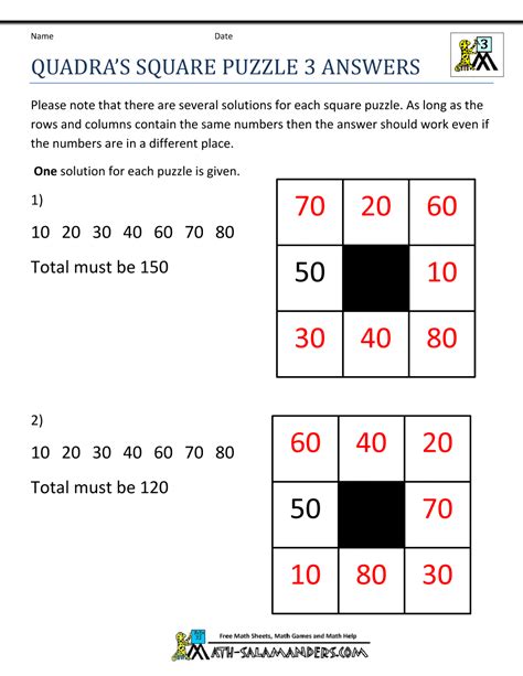 Free math puzzles worksheets pdf printable, math puzzles worksheets to practice and improve different math skills, addition, subtraction, ratios, fractions, division. Math Puzzle Worksheets 3rd Grade