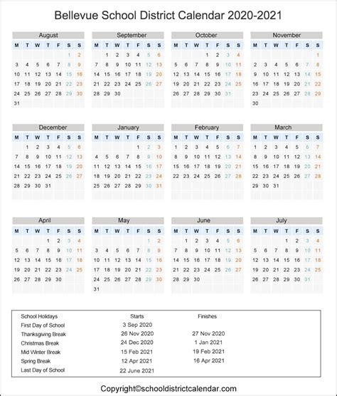 Select a filter to apply visual highlighting to the dates of 2021 above (select a month or a lunar phase). Bellevue Schools Calendar 2021 | Lunar Calendar