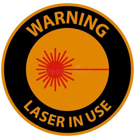 Warning Laser In Use Symbol Sign On White Background Stock Vector