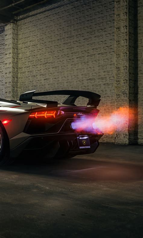 1280x2120 Lamborghini Aventador Svj Back Fire Iphone 6 Hd 4k