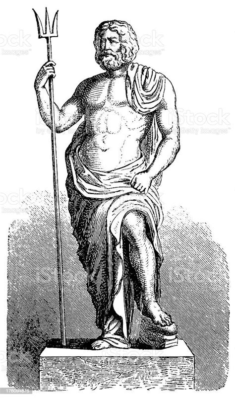 Neptunus Ilustrasi Romawi Antik Ilustrasi Stok Unduh Gambar Sekarang
