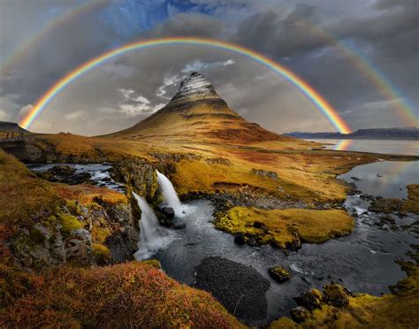 Rainbow Over Kirkufell Iceland Landscape Iceland Pictures Iceland