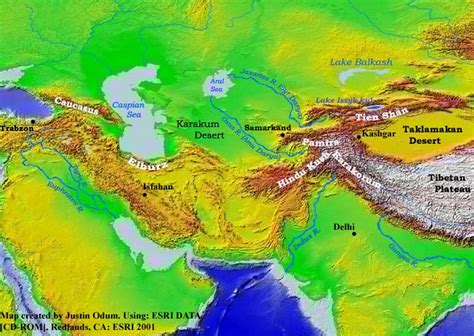 Topographical Map Of Asia Maps Database Source