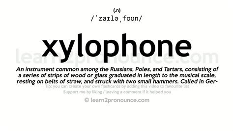 xylophone pronunciation and definition youtube