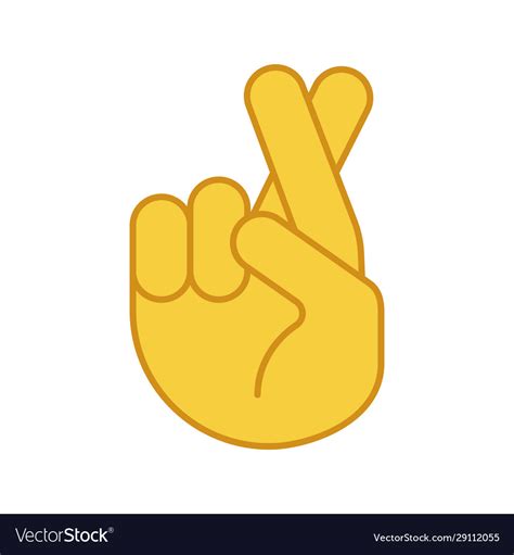 Fingers Crossed Emoji Color Icon Royalty Free Vector Image