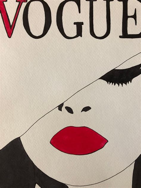 Vogue Magazine Cover Drawing Etsy