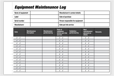 Equipment Log Book Printing Free Delivery In Australia