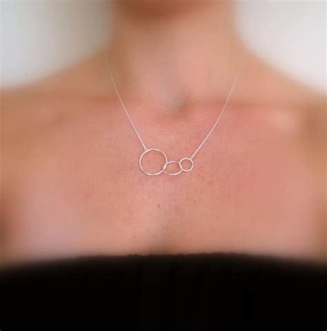 Silver Circles Sterling Silver Infinity Necklace Three Etsy