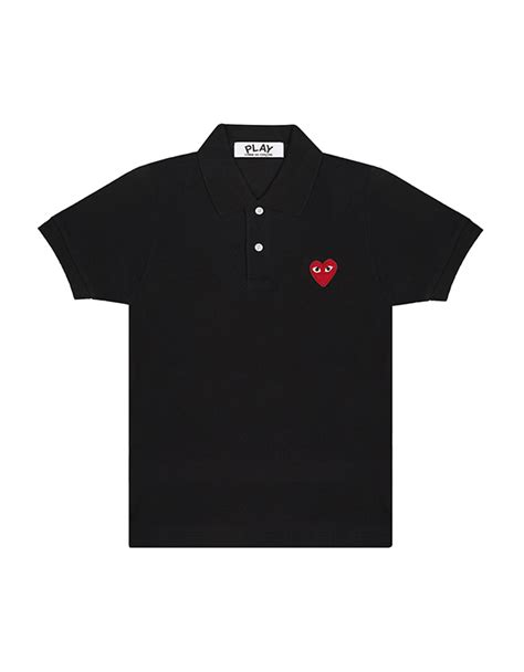 COMME DES GARCONS PLAY RED HEART POLO SHIRT BLACK 1650443345 투엘