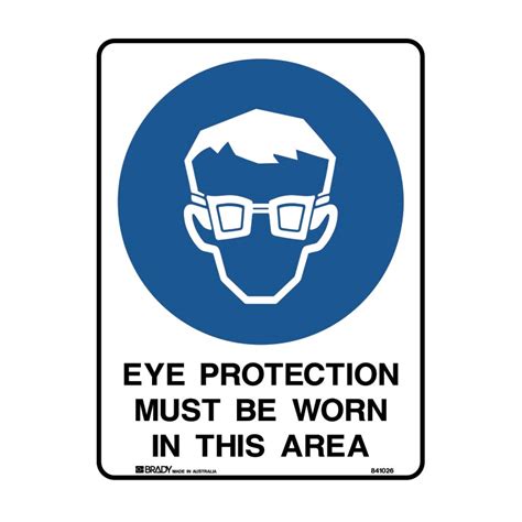 Mandatory Sign Eye Protection Must Be Worn In This Area Metal