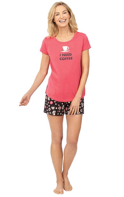 Coffee Lover Short Set In Womens Cotton Pajamas Pajamas For Women