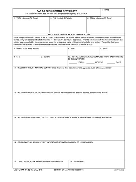 Da Form 4126 Fill Out And Sign Printable Pdf Template Signnow