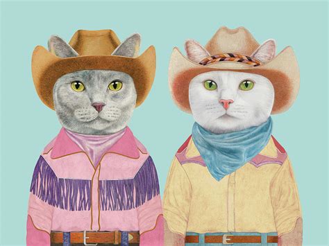 Cowboy Cats Painting By Animal Crew Fine Art America