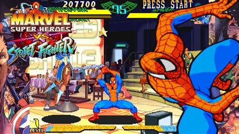 Spiderman Playthrough Marvel Super Heroes Vs Street Fighter Arcade