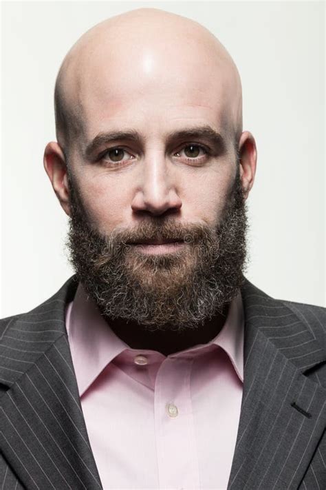 Young Bald Man With A Beard Stock Photo Image Of Look Bald 85547998