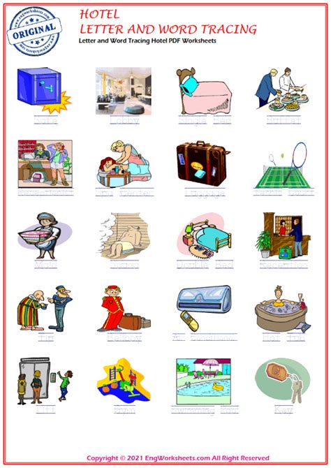 Hotel Printable English Esl Vocabulary Worksheets Engworksheets