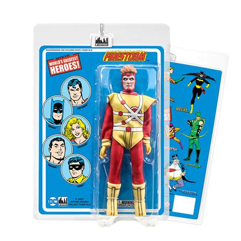 Dc Comics 8 Inch Action Figures With Mego Like Retro Cards Firestorm