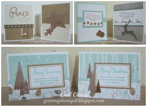 Four Christmas Cards With Different Designs On Them