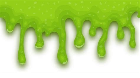 Green Dripping Liquid Slime On White Background Vector Illustration
