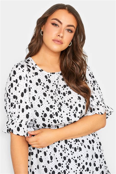 Yours Plus Size White Polka Dot Print Blouse Yours Clothing