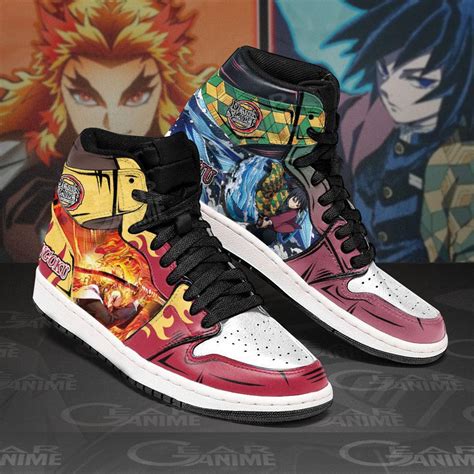 Giyu And Rengoku Sneakers Custom Demon Slayer Anime Shoes Homefavo