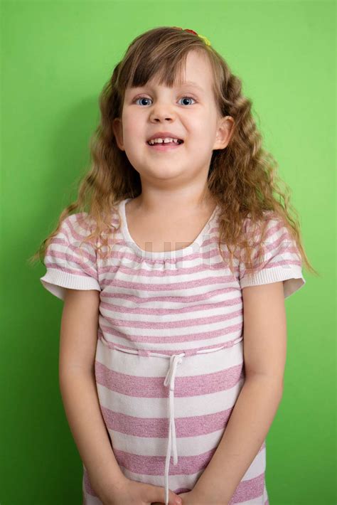 Curly Haired Girl Stock Image Colourbox
