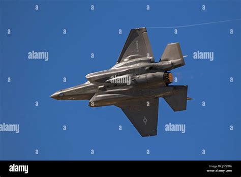 Airplane F 35 Lightning Stealth Jet Fighter Performing At The 2017 Los