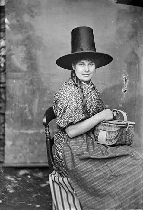 The Tall Stovepipe Style Hat An Indispensable Part Of Welsh Women In National Costume From The