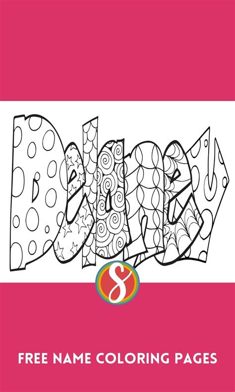 Free Delaney Name Coloring Page Printable — Stevie Doodles Name