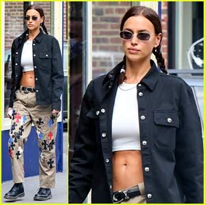 Irina Shayk Bares Her Toned Midriff While Strolling Around NYC Irina