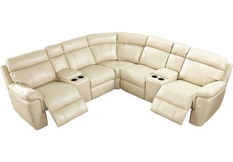 Grandview 7 Pc Off White Reclining Sectional Reclining Sectional Beige Sectional Leather