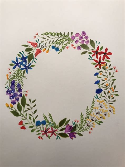 Watercolour Flower Wreath Watercolor Flower Wreath Flower Wreath