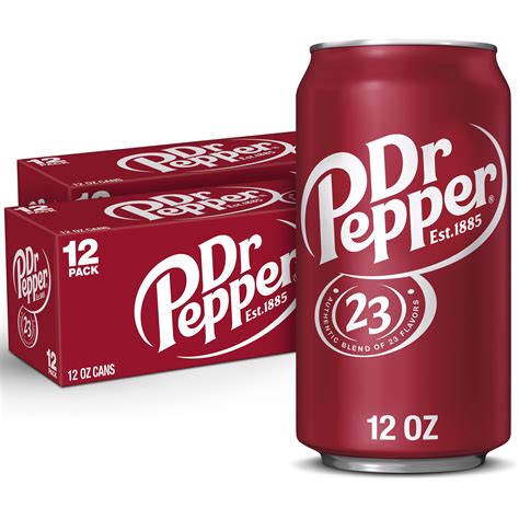 Dr Pepper Soda 12 Fl Oz Cans 12 Count