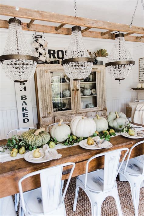 Happy Fall Rustic Pumpkin And Pear Farmhouse Table Fall Dining Room