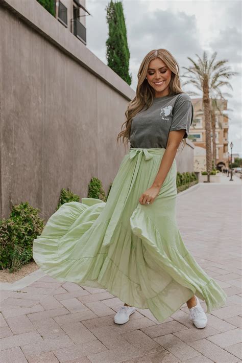 The Lincoln Maxi Skirt In Lime Maxi Skirt Skirts Mom Graphic Tees