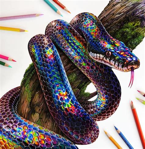 Drawing Pencils 37 Sketching Art Set Snake Drawing Snake Painting