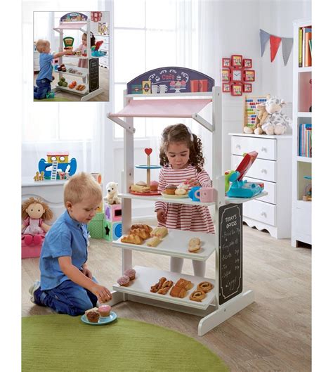 Wooden Children Play Shop Kids Role Play Toy Shopping Market Stall With