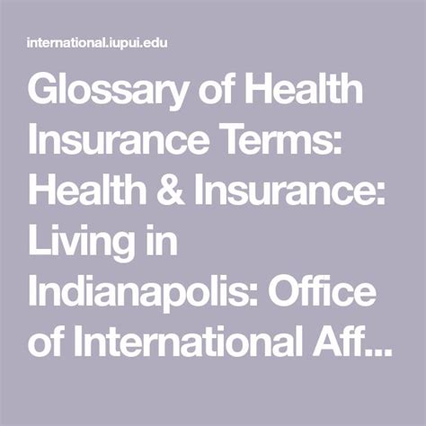 Glossary Of Health Insurance Terms Health And Insurance Living In