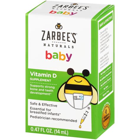 Zarbees Naturals Baby Vitamin D Supplement 0 47 Fl Ounces 1 Box