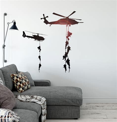Helicopter Vinyl Decal Marines Military War Soldier Wall Sticker Uniqu