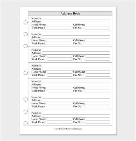 20 Printable Address Book Templates 100 Free And Easy To Edit