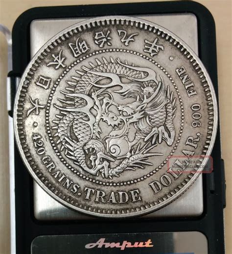 Japan Meiji 1en Silver Coin 1876 Year Meiji 9nen Trade Dollar 07